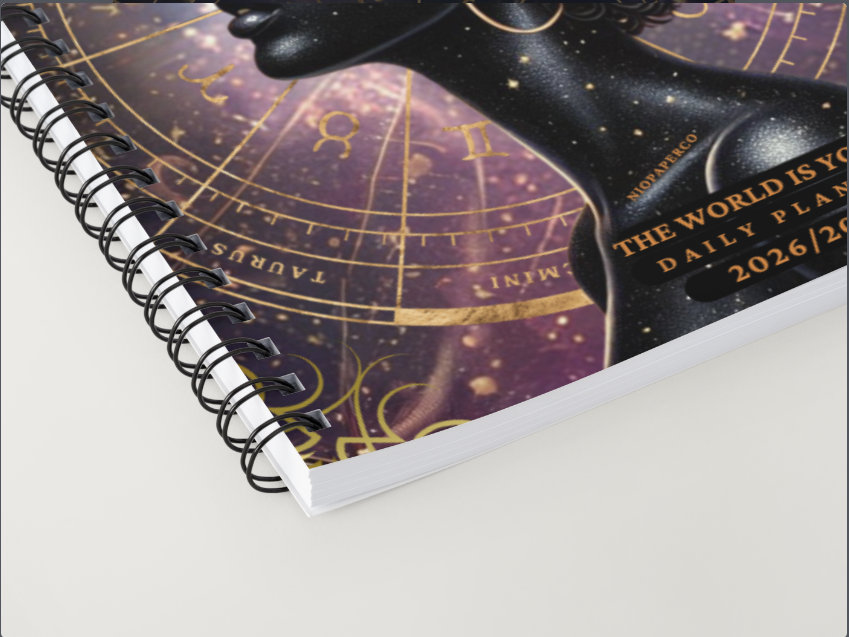 Astrology-themed Niopaperplanner with zodiac symbols on a white background