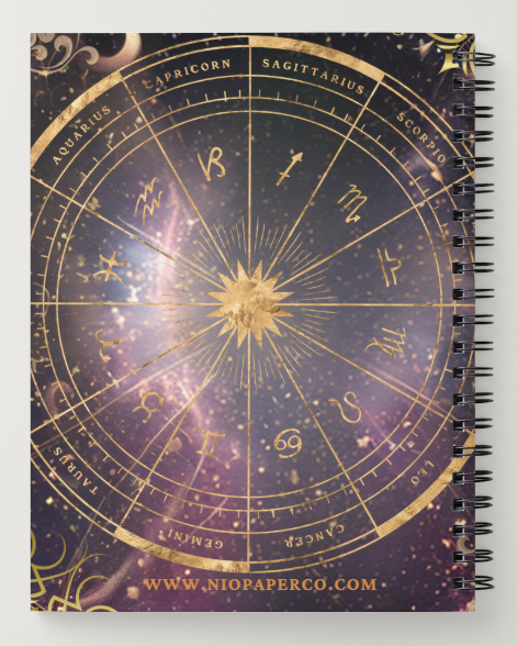 Niopaper Notebook with astrological design on a white background