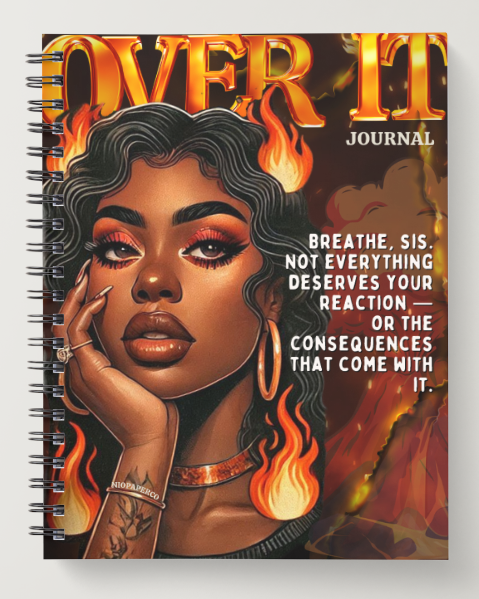 Niopaperco Journal with a cover featuring an illustration of a woman with flames and text on a white background