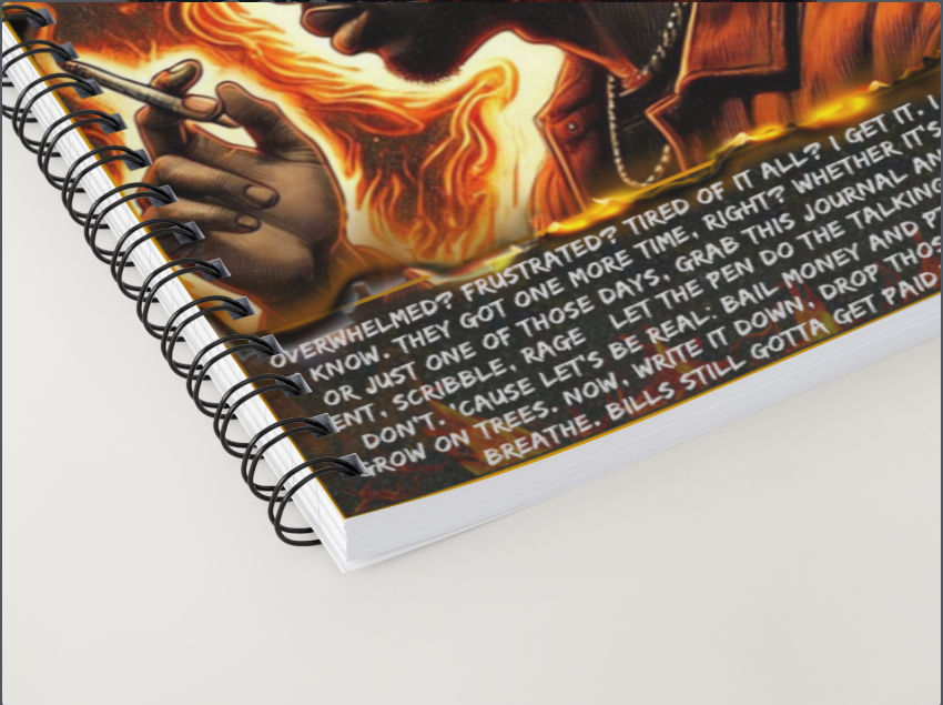 Niopaperco Notebook with artistic cover featuring a hand and text on a white background